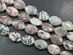 Natural Orbicular Jasper Gemstone Bead Faceted 25x18mm Oval Shape, Beautiful Natural Gray Brown Color Jasper Stone Bead, Full Strand 15.5  Online now