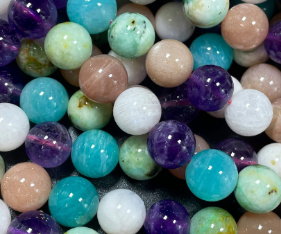 AAA Mixed Gemstone Beads 6mm 8mm 10mm 12mm Round Beads, Gorgeous Multicolor Mixed Gemstone Beads Cheap