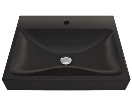 BOCCHI Scala Arch 23  Matte Black 1-Hole  Wall Mounted Fireclay Bathroom Sink Online Hot Sale