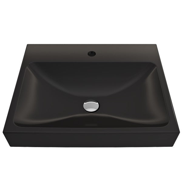 BOCCHI Scala Arch 23  Matte Black 1-Hole  Wall Mounted Fireclay Bathroom Sink Online Hot Sale