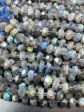 Natural Rainbow Labradorite Gemstone Bead Faceted 5x10mm Rondelle Shape, Natural Gray Color Labradorite Gemstone Bead Sale