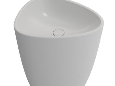 BOCCHI Etna 33  Matte White Monoblock Pedestal Bathroom Sink Fireclay w  Matching Drain Cover Fashion