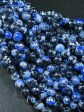 Mystic Natural Tibetan Agate Gemstone Bead Faceted 8mm 10mm Round Beads, Beautiful Mystic Blue Black Agate Stone Beads, Full Strand 15.5  Supply