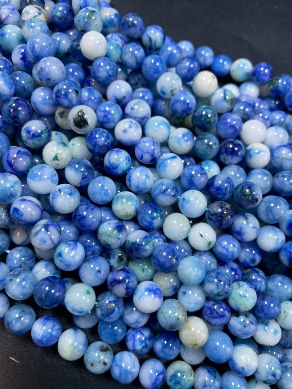 Natural Blue Chrysocolla Gemstone Bead, 6mm 8mm Round Beads, Beautiful Blue Color Chrysocolla Gemstone Bead Cheap