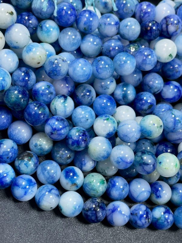 Natural Blue Chrysocolla Gemstone Bead, 6mm 8mm Round Beads, Beautiful Blue Color Chrysocolla Gemstone Bead Cheap