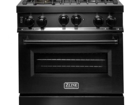 ZLINE 30  Black Stainless Steel 4.0 cu. ft. Range with Gas Stove and Gas Oven on Sale