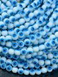 Beautiful Evil Eye Glass Beads 8mm Round Beads, Beautiful White with Blue Eyes Evil Eye Amulet Glass Beads, Full Strand Glass Beads For Discount