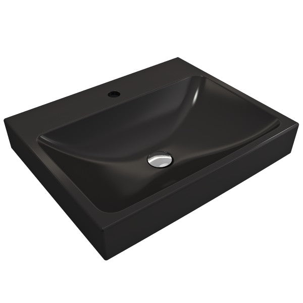 BOCCHI Scala Arch 23  Matte Black 1-Hole  Wall Mounted Fireclay Bathroom Sink Online Hot Sale