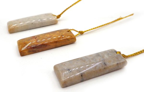 NATURAL Fossilized Coral, Rectangular and Teardrop Pendants, Great for JEWELRY making! Not treated in anyway! Fashion