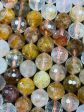 Natural Rutilated Golden Healer Quartz Gemstone Bead Faceted 6mm 8mm 10mm Round Bead, Beautiful Golden Yellow Clear Quartz Bead 15.5  Strand Online Sale