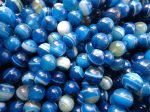 AAA Natural Agate Gemstone Beads, 6,8,10mm Smooth Round Shape Beads, Beautiful Blue Beads, Great Quality Bead! Full length 15.5  Online