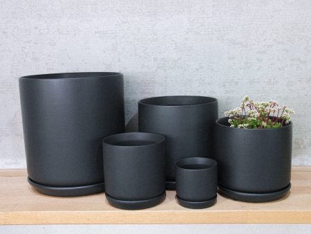 Cylinder Pot w s - Matt Black Discount