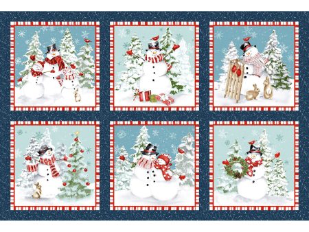 10  Blocks Cotton Fabric Panel HEG812-78 Multi Bundle Up by Barb Tourtillotte for Henry Glass Online