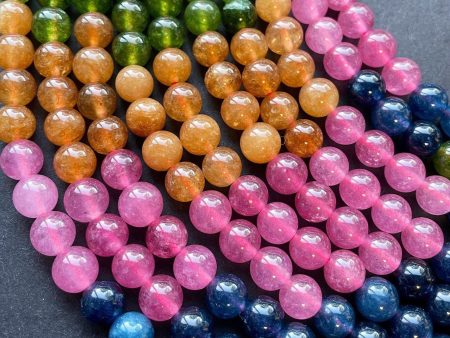 Natural Multi Tourmaline Gemstone Bead 6mm 8mm 10mm Round Beads, Beautiful Multicolor Tourmaline Gemstone Beads Online Hot Sale