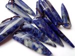 AAA Natural Sodalite Gemstone Earrings, 13x55mm Fang Tooth Shape Earrings, Beautiful Deep Blue Earrings, Great Quality Gemstone Jewelry! Sale