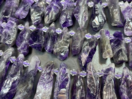 Natural Amethyst Gemstone Bead Freeform Teeth Stick Shape, Gorgeous Natural Dark Purple Color Amethyst Gemstone Bead Online Sale