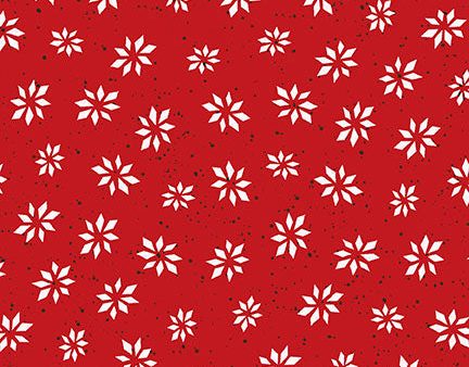 17  EOB Warm Wishes Geometric Star Fabric D6316-REOB Red by Hannah Dale for Maywood Studio Online now