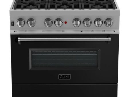 ZLINE 36  Matte Black Professional DuraSnow® Dual Fuel Freestanding Range Discount