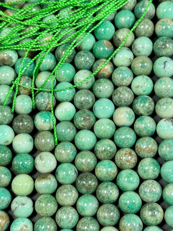 Natural Australian Green Grass Agate Gemstone Bead 6mm 8mm 10mm Smooth Round Beads, Gorgeous Green Color Grass Agate Gemstone Bead Great Quality 15.5  Discount