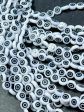 Beautiful Evil Eye Glass Beads 6mm 8mm Flat Coin Shape, Beautiful White with Black Eyes Evil Eye Glass Beads, Religious Amulet Prayer Beads Online Hot Sale