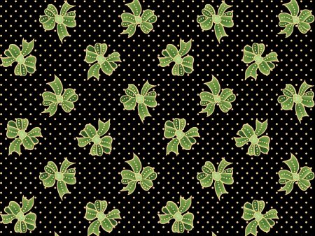 Metallic Bows Cotton Fabric Black MASM10185-J Evergreen Bows by Maywood Studio Fashion