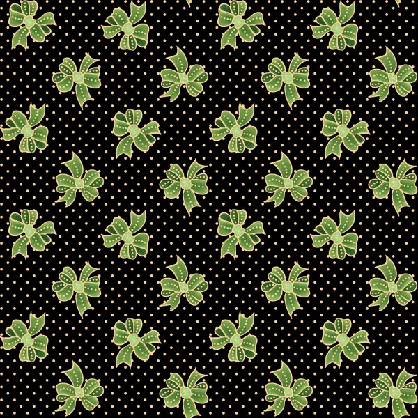 Metallic Bows Cotton Fabric Black MASM10185-J Evergreen Bows by Maywood Studio Fashion