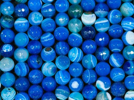 NATURAL Botswana Agate Gemstone Bead Faceted 6mm 8mm 10mm 12mm Round Beads, Beautiful Blue Color Gemstone Bead Full Strand 15.5  For Cheap