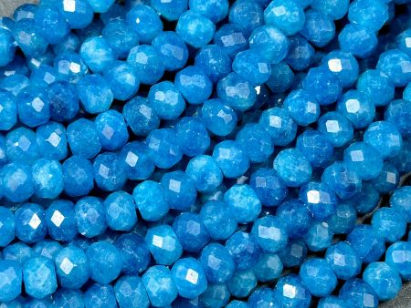 NATURAL Blue Apatite Gemstone Bead Faceted 6x5mm 8x6mm Rondelle Shape, Beautiful Blue Color Apatite Gemstone Bead, Great Quality Apatite 15.5  Hot on Sale