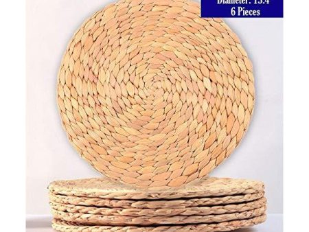 Truth Equeen Hyacinth 13  Round Farmhouse Woven Placemats - Set of 6 Sale