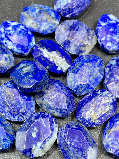 Natural Lapis Lazuli Gemstone Bead Faceted 13x18mm Rectangle Tablet Shape, Beautiful Natural Royal Blue Color Lapis Lazuli LOOSE BEADS on Sale