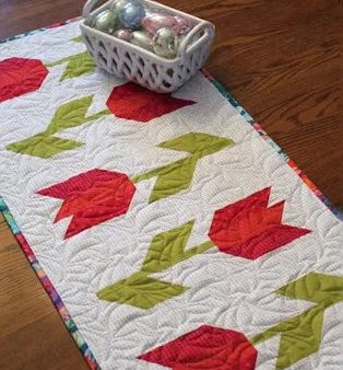 Tulip Time Table Runner Pattern CST343 by Patti Hellenbrand of Creek Side Stitches Online now