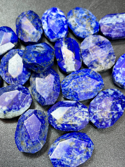 Natural Lapis Lazuli Gemstone Bead Faceted 13x18mm Rectangle Tablet Shape, Beautiful Natural Royal Blue Color Lapis Lazuli LOOSE BEADS on Sale