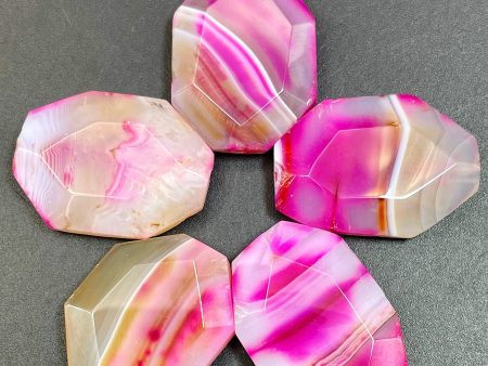 AAA Natural Botswana Agate Gemstone Bead Faceted 24x34mm Octagon Oval Shape, Gorgeous Pink Color Botswana Agate LOOSE BEADS on Sale