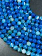 NATURAL Botswana Agate Gemstone Bead Faceted 6mm 8mm 10mm 12mm Round Beads, Beautiful Blue Color Gemstone Bead Full Strand 15.5  For Cheap