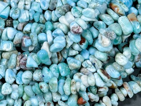 Natural Larimar Gemstone Bead 6-10mm Freeform Pebble Shape Beads, Gorgeous Natural Blue Color Larimar High Quality Gemstone Bead 15.5  Fashion