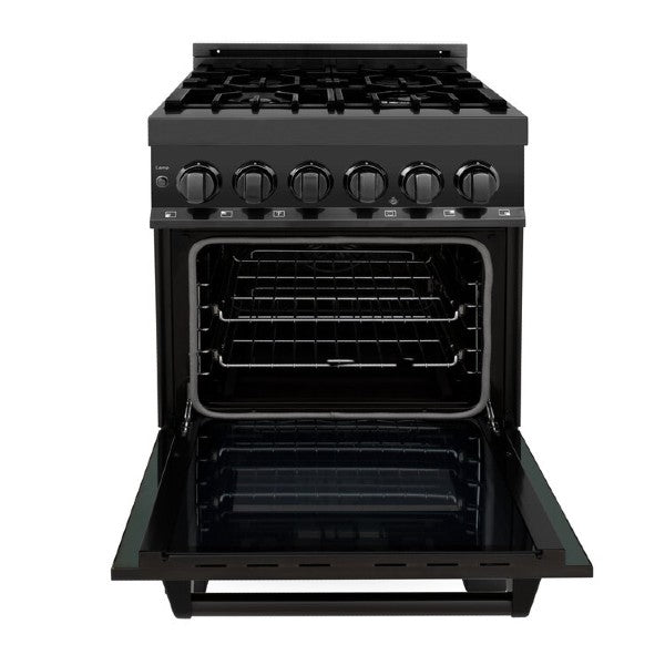 ZLINE 24  Black Stainless Steel 6.0 cu.ft. 7 Gas Burner Electric Oven Range For Cheap