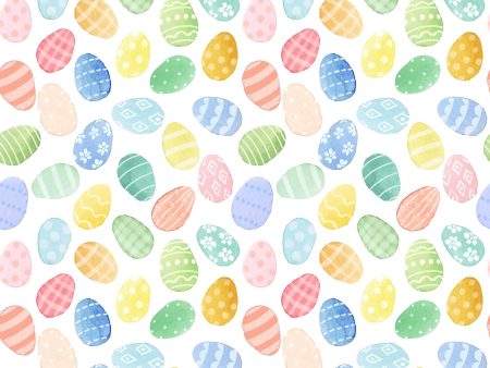 Easter Eggs Cotton Fabric Multi CLTY4010-55 Spring Has Sprung by Heatherlee Chan for Clothworks For Cheap