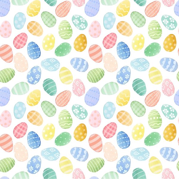 Easter Eggs Cotton Fabric Multi CLTY4010-55 Spring Has Sprung by Heatherlee Chan for Clothworks For Cheap