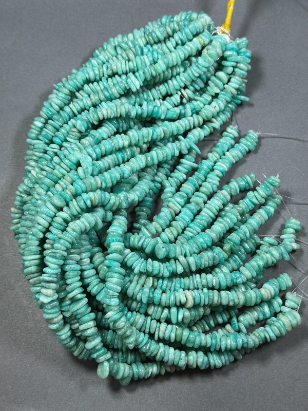 Natural Russian Amazonite Gemstone Bead 9mm Heishi Shape Bead, Beautiful Natural Green Blue Amazonite Bead, Great Quality Full Strand 15.5  Cheap