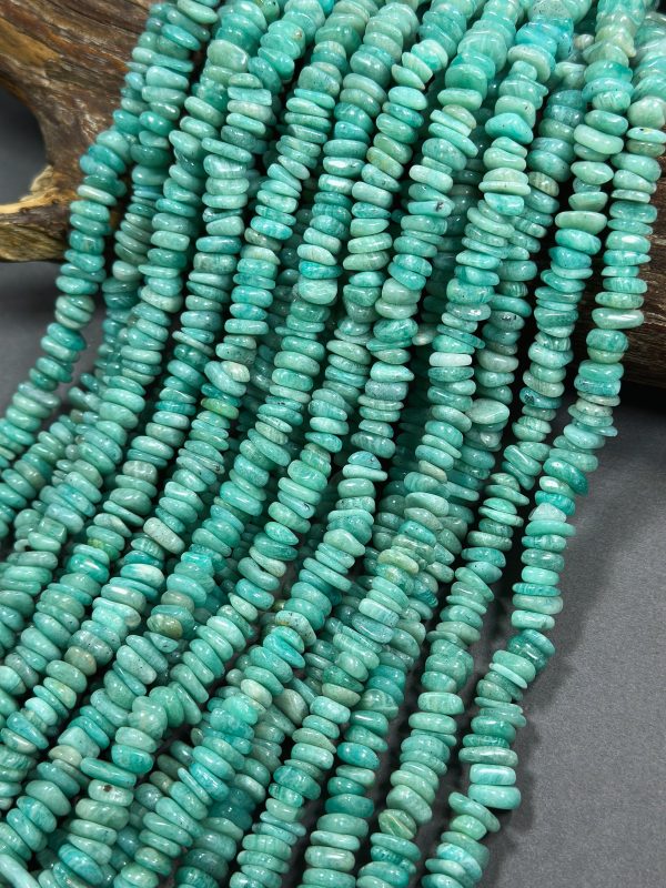 Natural Russian Amazonite Gemstone Bead 9mm Heishi Shape Bead, Beautiful Natural Green Blue Amazonite Bead, Great Quality Full Strand 15.5  Cheap